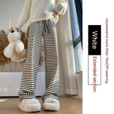 Girls' Wide-Leg Striped Knitted Pants