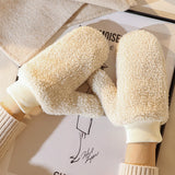 Colorful Winter Plush Mittens for Women