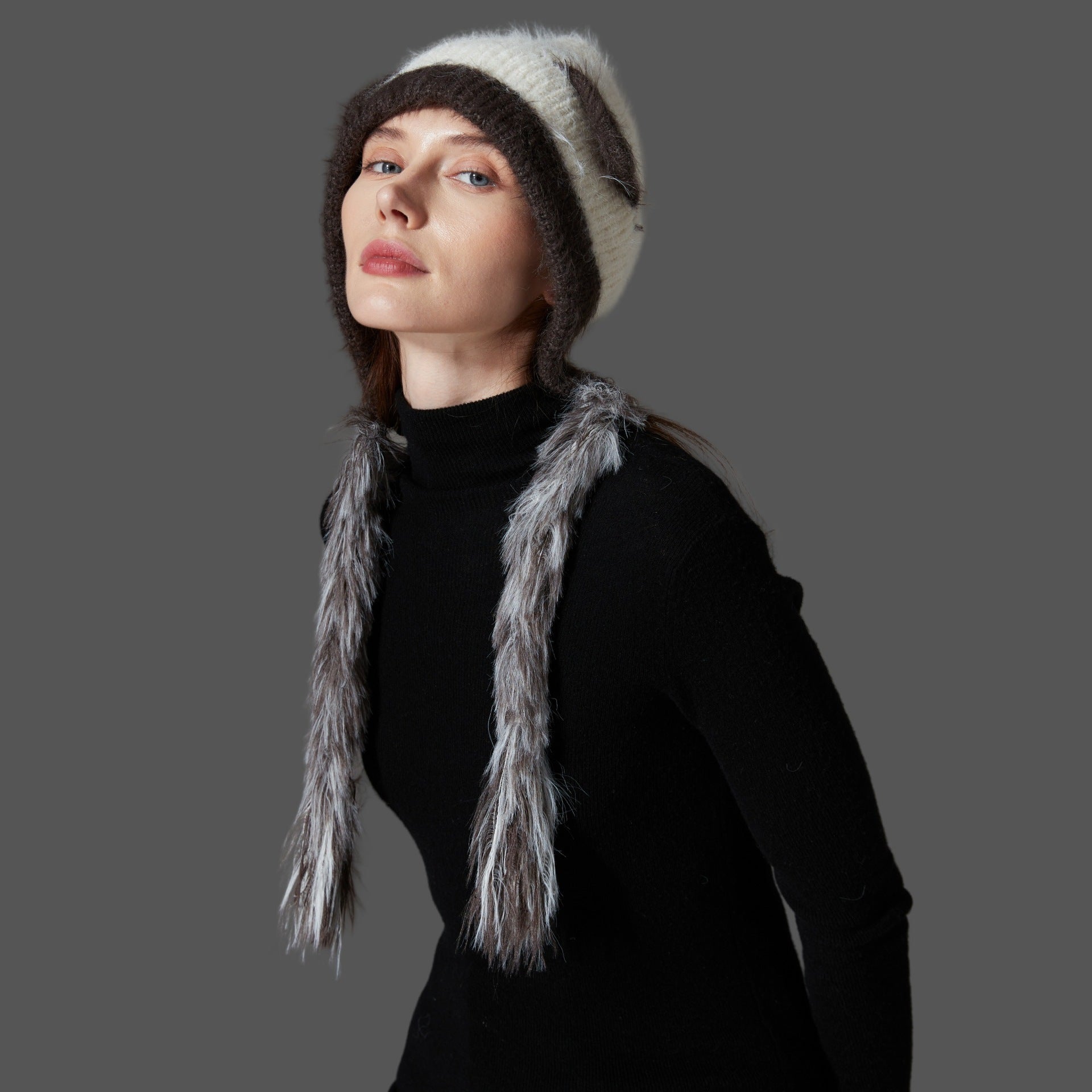 Cat Ear Mink Wool Knitted Hat