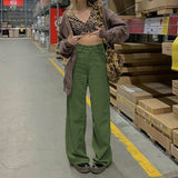 Straight Corduroy Pants with a High Waist