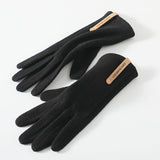 Women's Fleece-Lined Cashmere Cycling Gloves