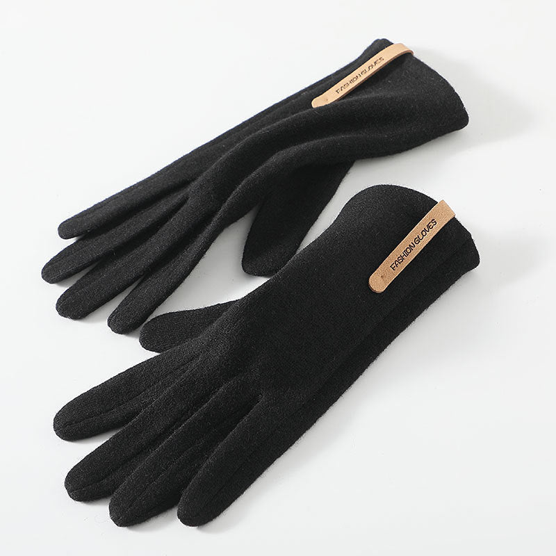 Women's Fleece-Lined Cashmere Cycling Gloves