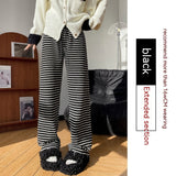 Girls' Wide-Leg Striped Knitted Pants