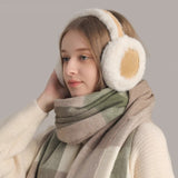Plush Earmuff Scarf Gloves Set for Women