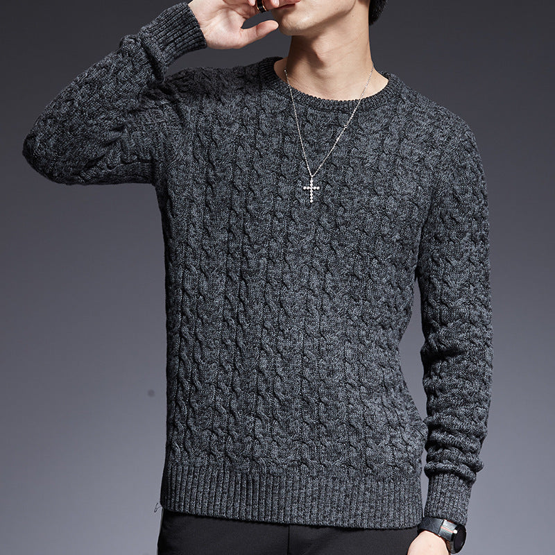 Round-necked, slim-fitting bottom sweatshirt
