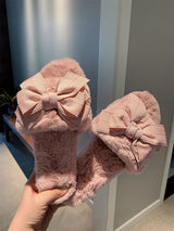 Chaussons coréens en coton avec nœud papillon