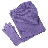 Conjunto de invierno de bufanda, gorro y guantes de lana para mujer
