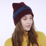 Women's Wool Mixed-Color Pointed Hat