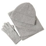 Conjunto de invierno de bufanda, gorro y guantes de lana para mujer