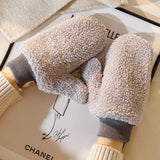 Colorful Winter Plush Mittens for Women