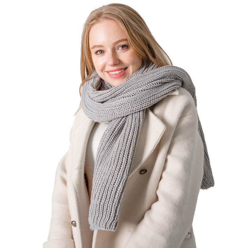 Solid Color Acrylic Woolen Scarf