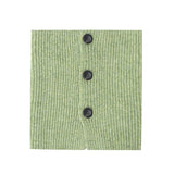 Elegant Wool Knitted Scarf with Flower Button