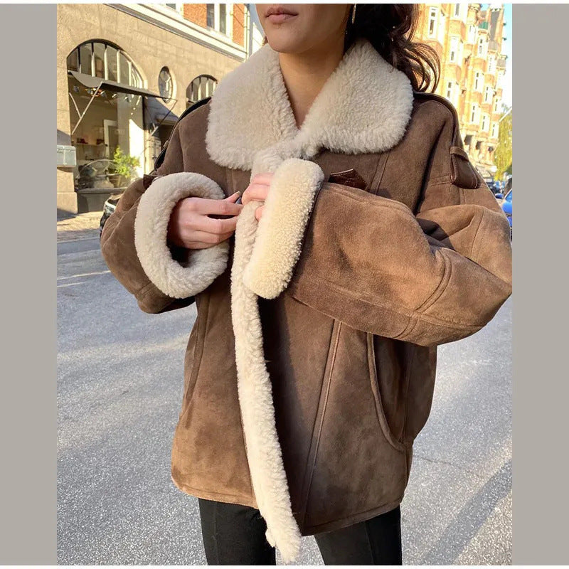 Thick Lamb Wool Warm Coat for Women