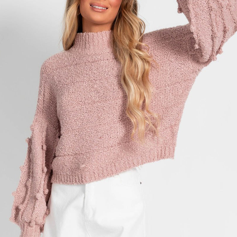 Sweet V-Neck Applique Sweater for Women