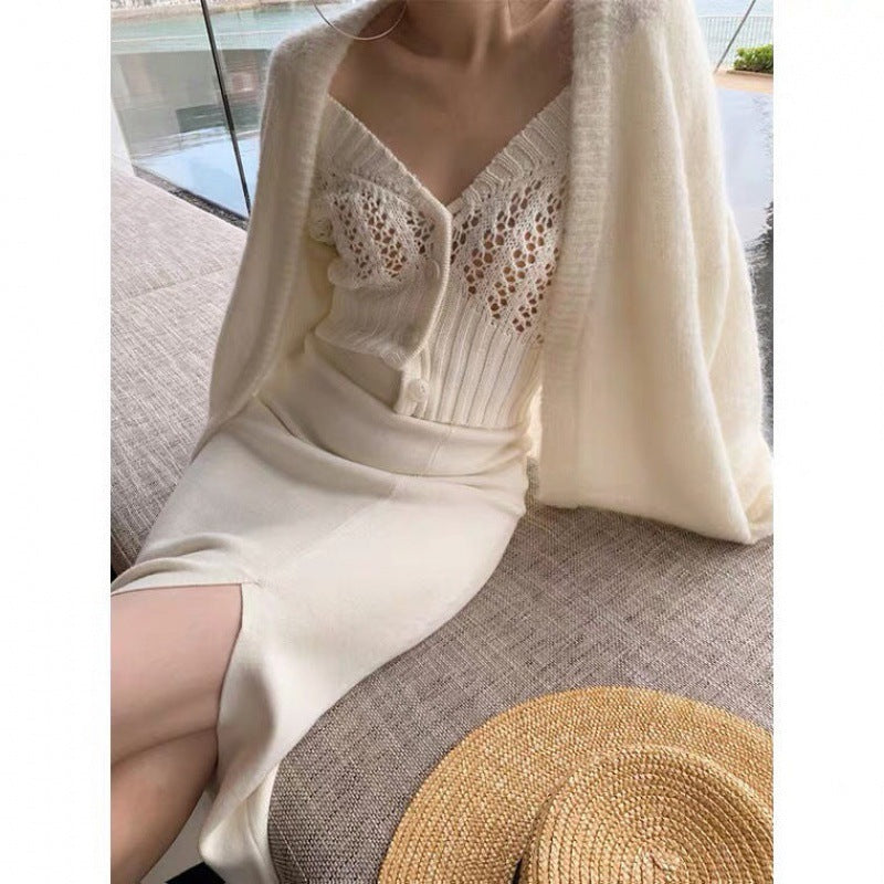 Sexy VNeck Hollow Knit Sweater for Women