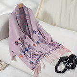 Women's Geometric Jacquard Tassel Shawl
