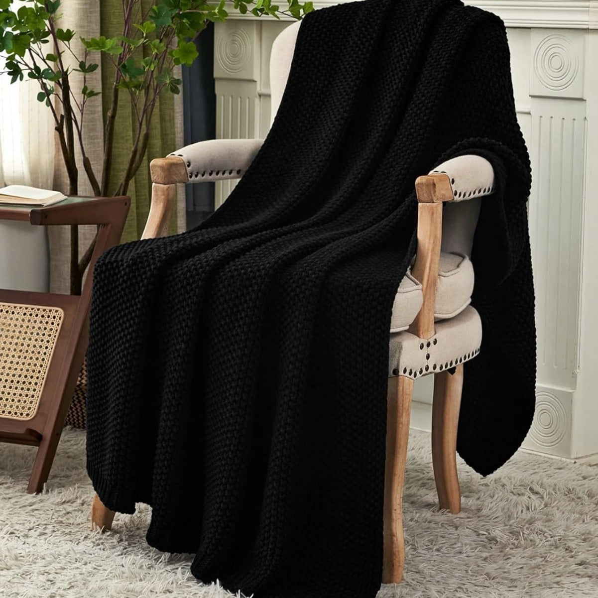 Retro Ethnic Knitted Sofa and Nap Blanket