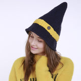 Women's Wool Mixed-Color Pointed Hat