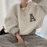 Warm Lamb Wool Embroidered Pullover Sweater