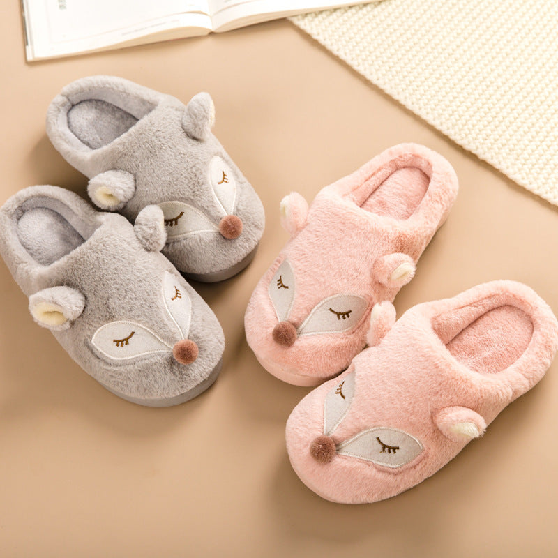 Adorable House Slippers Made of Fox Cotton