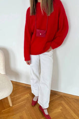 Short Alpaca Pullover Sweater for Women