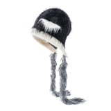 Gorro de punto de lana de visón con orejas de gato