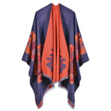 Street Style Double-Sided Jacquard Split Shawl