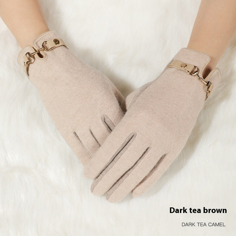 Wool Fleece Touch Screen Gloves That Are Windproof