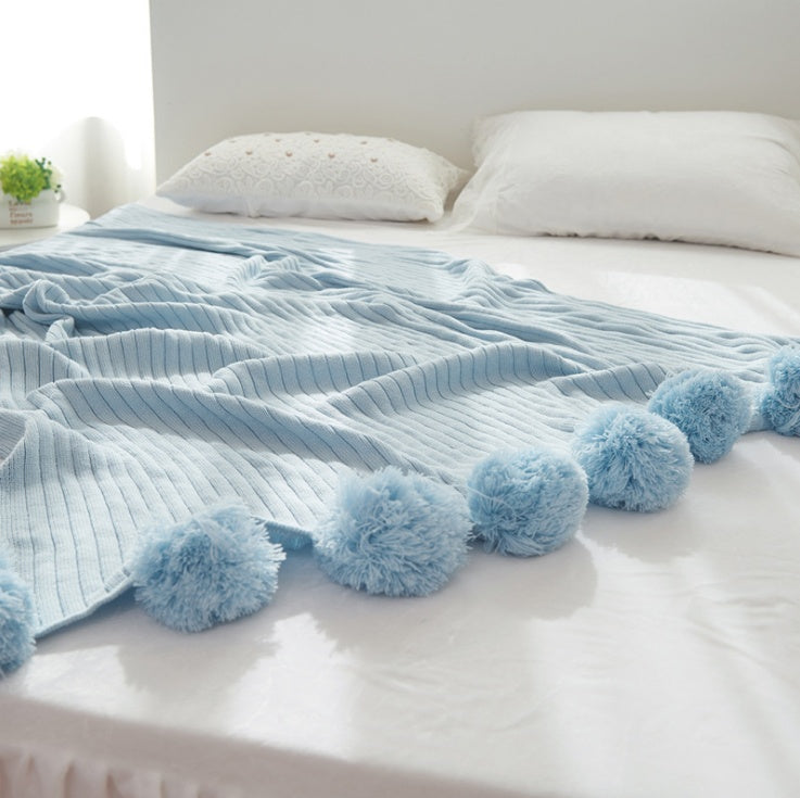 Cotton Knit Ball Carpet Blanket