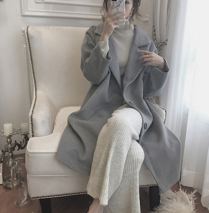 Wide-leg, high-waisted angora knit pants