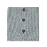 Elegant Wool Knitted Scarf with Flower Button