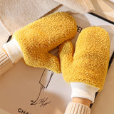Colorful Winter Plush Mittens for Women