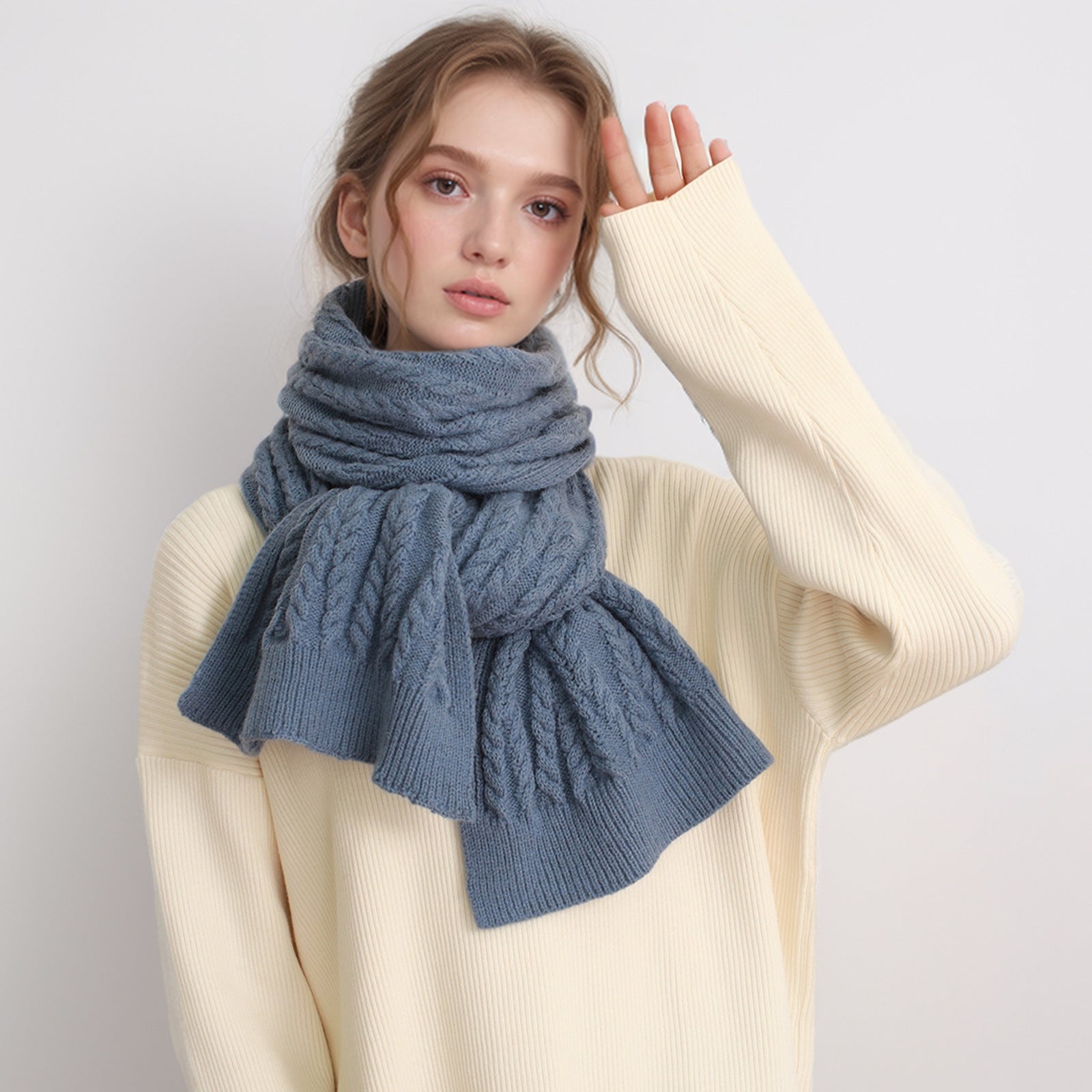 Thick Knit Wool-Like Scarf