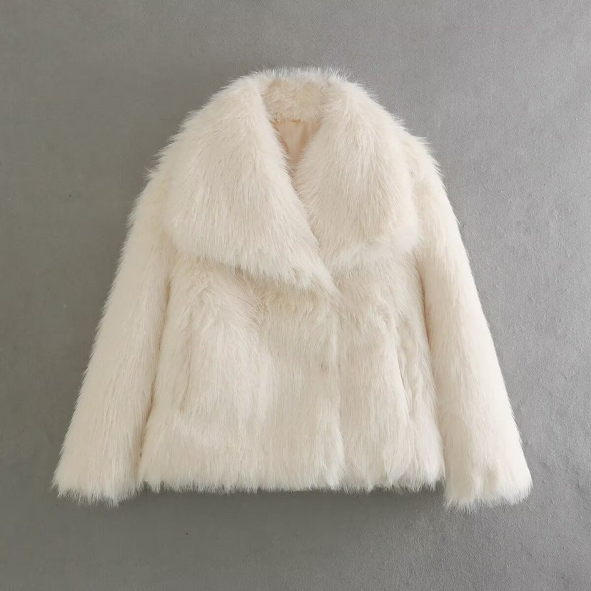 Women's Fluffy Plush Fur Short Coat - Chic Street Fashion