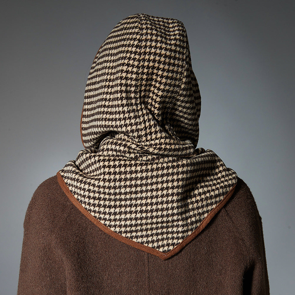 Warm Brown Houndstooth Shawl