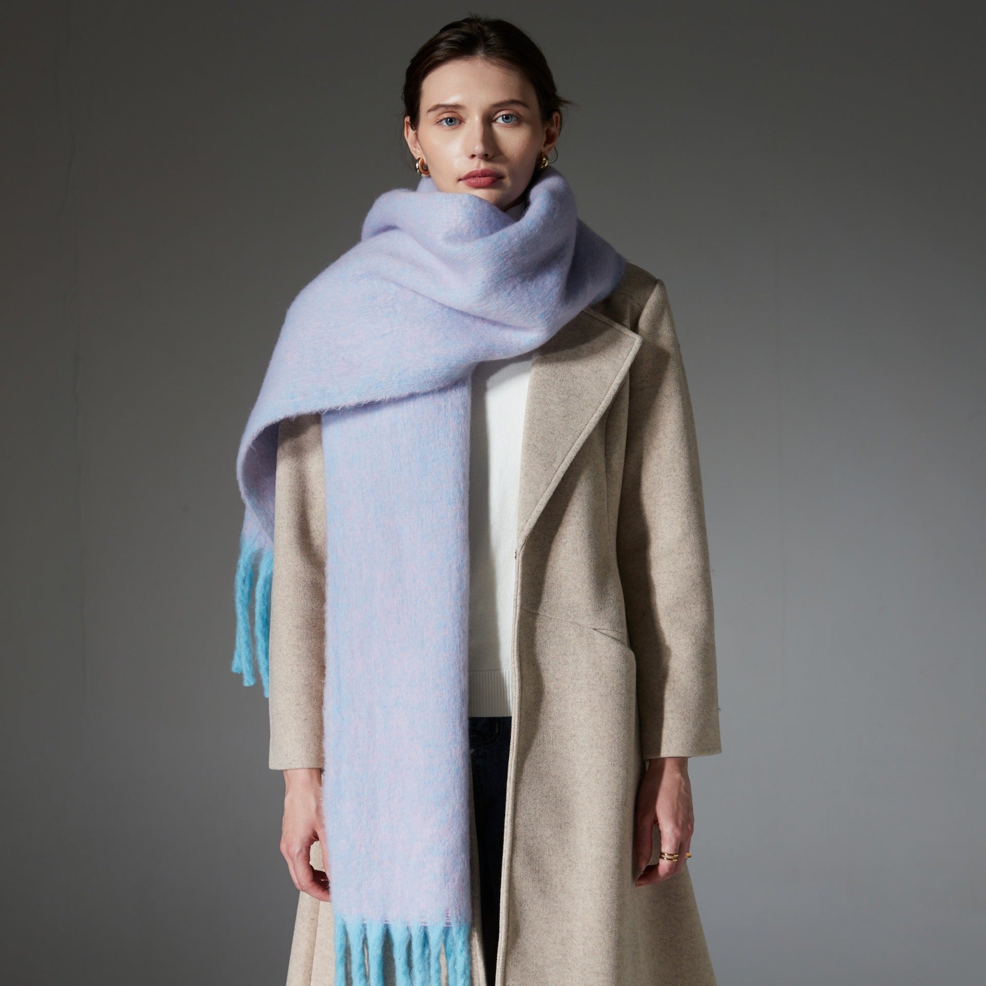 Elegant Thick Tassel Flower Scarf Shawl