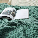 Solid Color Knitted Tassel Sofa Blanket