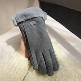 Adorable Suede Riding Gloves with Fleece Lining