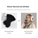 Plush Earmuff Scarf Gloves Set for Women