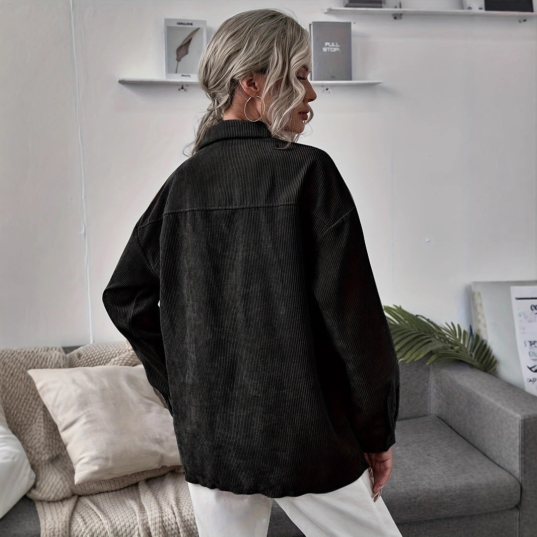 Chic Loose-Fit Lapel Jacket