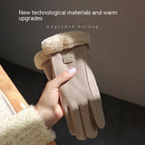 Adorable Suede Riding Gloves with Fleece Lining