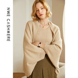 Wool Knit Cardigan Scarf with Shoulder Pad