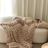 Plain Fur Velvet Sofa Blanket