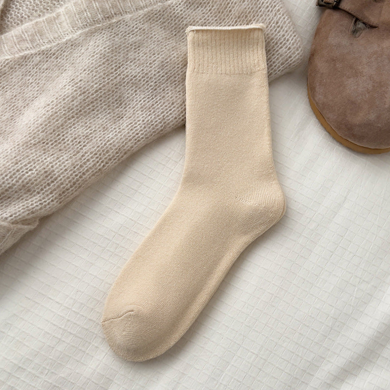 Plush Mid-Calf Cotton Socks