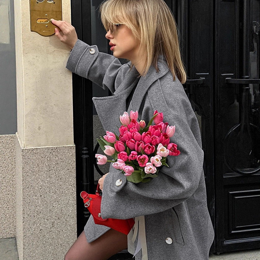 Women's Mid-Length Woolen Suit Jacket