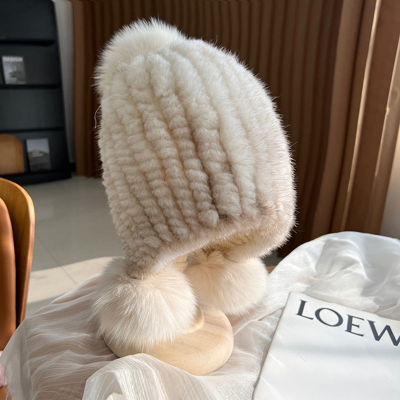 Stylish Warm Mink Plush Earmuff Hat
