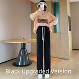 Wide-leg, high-waisted corduroy pants for maternity