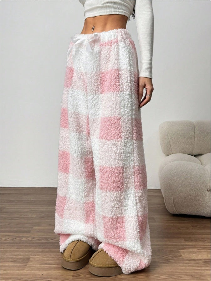 Comfortable Loose Checkered Trousers