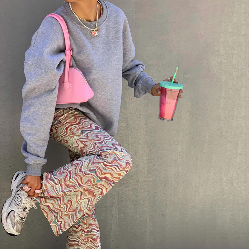 Elegant Flared High-Waist Trousers