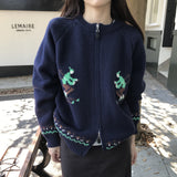 Warm Crocheted Loose Sweater Coat for Women